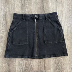 Madewell Denim Utility Zip Mini Skirt Faded Black - Size: 29